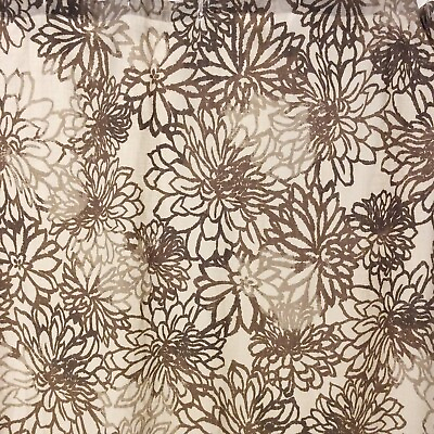 #ad Target Home Shower Curtain Beige Brown Floral 100% Cotton Fabric $27.49