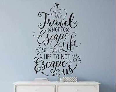 #ad TRAVEL ESCAPE Wall Art Decal Quote Words Home Decor Lettering Saying $12.35