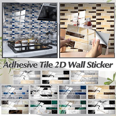 #ad Decoration Adhesive Crystal Wall Tile Stickers 1PC Kitchen Sticker 2D Bathroom $11.17