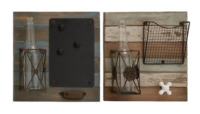 #ad Contemporary and Modern Useful Wood Metal Glass Wall 2 Assorted Home Decor $82.80