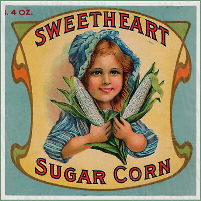 #ad Sweetheart Corn Fruit Label Metal Sign FREE SHIPPING Vintage Kitchen Decor $15.99