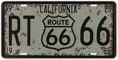 #ad Wall Decor Metal Signs California RT Route 66 United StatesVintage Auto License $16.99