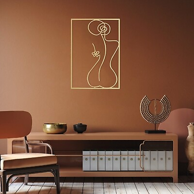 #ad Metal Minimalist Abstract Woman Wall Art Line Drawing Wall Gold Metal 3 Pieces $52.16