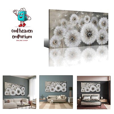 #ad White Dandelion Modern Wall Art Large Canvas Prints Bedroom Wall Art Painting... $195.99