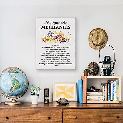#ad a Mechanic#x27;s Prayer Quote Poster Canvas Wall Art for Office Home Decor $20.76