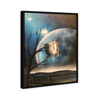 #ad Salvador Dali Clock Persistence of Memory Surrealism Framed Oil Canvas Print $26.88