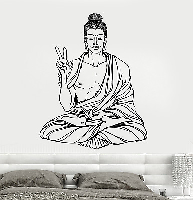 #ad Vinyl Wall Decal Buddha Peace Meditation Buddhism Stickers Mural ig4243 $21.99