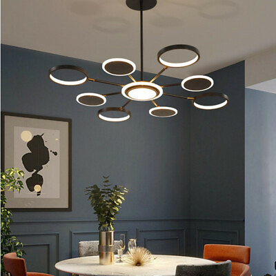 #ad Bar LED Lamp Kitchen Black Chandelier Lighting Pendant Light Hotel Ceiling Light AU $279.17