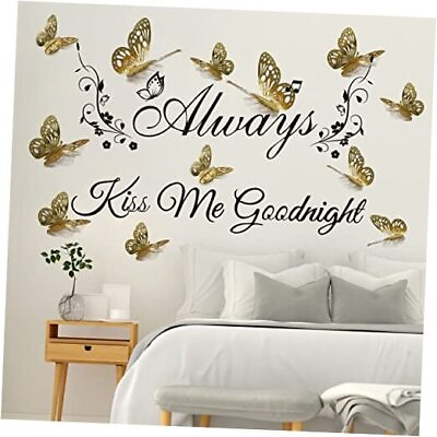 #ad #ad Always Kiss Me Goodnight Wall Decal 3D Butterfly Wall Stickers Inspirational $24.78