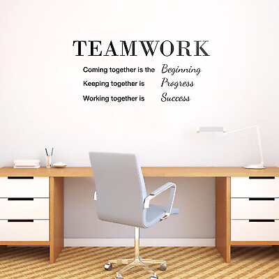 #ad Vinyl Wall Art Decal Teamwork Coming Together is The Beginning 18quot; x 40quot; $18.99