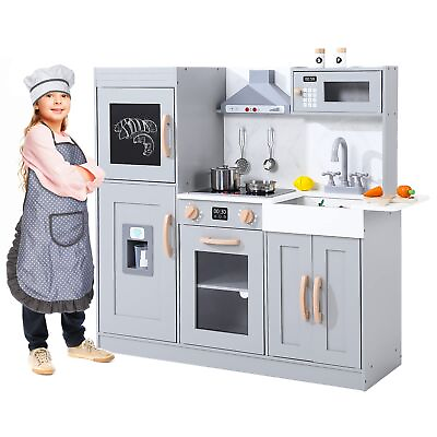 #ad #ad New Super Large Cooking Pretend Play Kitchen Sets Kids Wooden Playset Toys Gifts $131.19