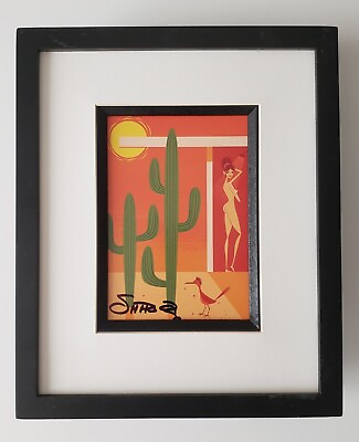 #ad SHAG Desert Shower HAND SIGNED Print FRAMED Iconic Mid Century Modern Decor $125.00
