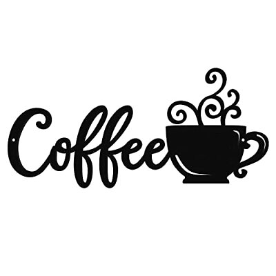 #ad Coffee Cup Metal Wall Art Coffee Wall Sculpture Sign Wall Decor for Kitchen R... $22.16