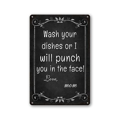#ad Kitchen Signs Wall Decor Funny Metal Tin Sign Kitchen Sets For Home Decoratio... $16.15