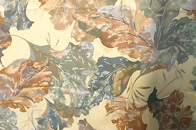 #ad #ad FABRIC 2 PIECE 8 YARDS BEIGE LEAVES FLORAL PRINT COTTON HOME DECOR VINTAGE 80#x27;s $26.95
