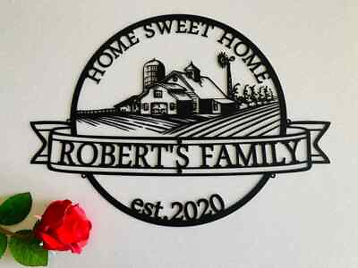 #ad Personalized Metal Last Name Sign Custom Home Sweet Home Family Wall Art Decor $49.95