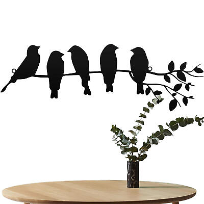 #ad Metal Bird Wall Decor Art Black Birds on the Branch Wall Decor Home Garden Decor $28.07