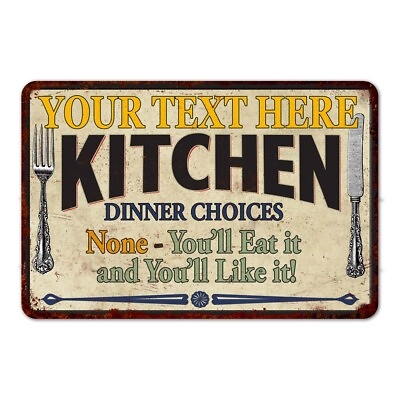 #ad Personalized Retro Kitchen Sign Metal Sign Mom Gift Food Diner 108120018001 $71.95