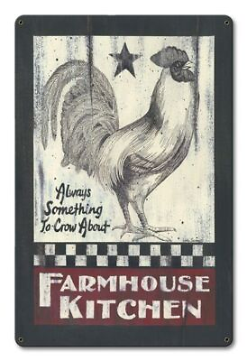 #ad FARMHOUSE KITCHEN ROOSTER 18quot; HEAVY DUTY USA MADE METAL COUNTRY HOME DECOR SIGN $82.50