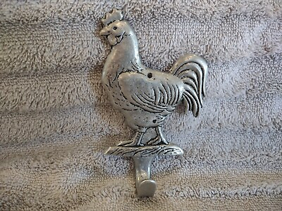#ad #ad Old southern country kitchen style metal Chicken rooster coat jacket wall hanger $12.98