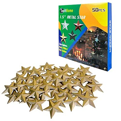 #ad 50 Pieces 1.5 Inch Metal Star Barn Star for Home Decoration Hanging Wall De... $23.76