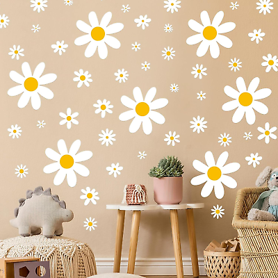 #ad 165 Pieces 15 Sheet Large Daisy Wall Decals Flower Wall Stickers Vinyl Peel and $22.46