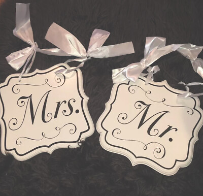 #ad #ad Set Of 2 Mr And Mrs Hanging Plaques $28.00