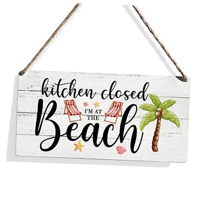 #ad Beach Theme Wooden Rustic Signs Home Wall Decor Country Summer Beach Wood $21.80