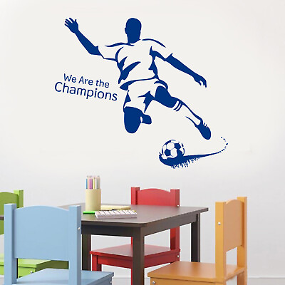 #ad Removable Vinyl Wall Decal Soccer player foodball Sticker Home Room DIY Decor $10.99