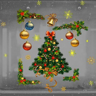 #ad #ad Christmas Tree Wall Sticker Living Room Glass Decorations Home Bedroom Wallpaper $20.94