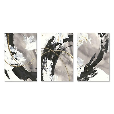 #ad #ad Black and White Canvas Art Wall Decor for Bedroom Framed Abstract 3 piece Gol... $69.90