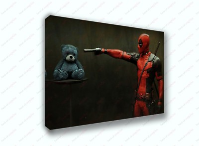 #ad Deadpool VS Teddy Bear Marvel Comic Poster Canvas Print Art Home Decor Wall Art $465.51