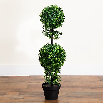 #ad 34” Boxwood Double Ball Topiary Artificial Tree UV Indoor Outdoor Home Decor. $45.00