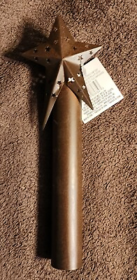 #ad RUSTIC METAL STAR ELECTRIC WINDOW CANDLE COVER SLEEVE PRIMITIVE DECOR COUNTRY $8.99