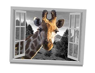 #ad Giraffe Canvas Wall Art for Office Guest Room Wall Decor with Frame 12Wx16L $37.31