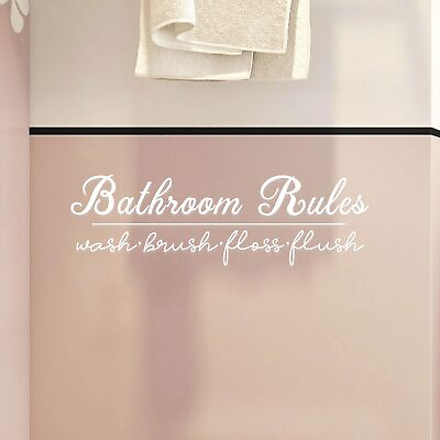 #ad ZLKAPT Premium Bathroom Rules Wall Decor Vinyl Decal 5.5quot;x17.5quot; Stylish Bath $20.29