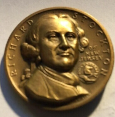 #ad NOS Richard Stockton High Relief Bronze Medal Medallic Art Co NY $12.99