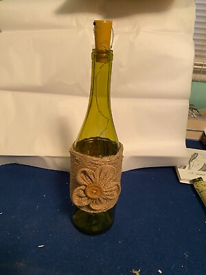 #ad Homemade decorated and lighted wine bottle $12.50
