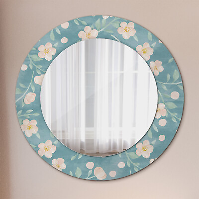 #ad Wall Mounted Mirror with Glass printed Frame Home Decoration floral pattern $156.95