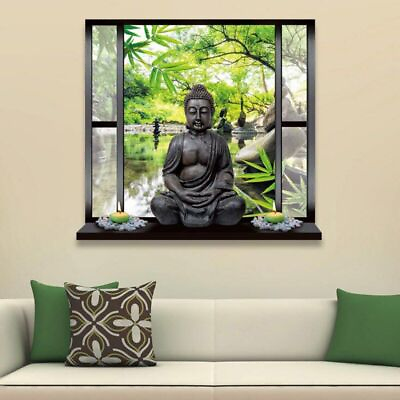 #ad Wall Stickers 3D Buddha Removable Vinyl Landscape Living Room Arts Kids Bedroom $14.54