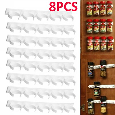 #ad Spice Organizer Rack Herb Holder Wall Mounted Clip Kitchen Gripper Storage $18.99
