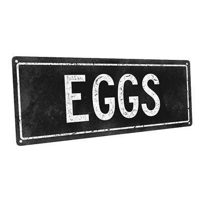 #ad Black Eggs Metal Sign; Wall Decor for Kitchen and Dinning Room $19.99