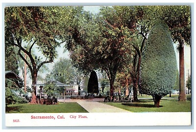 #ad c1910#x27;s View Of City Plaza Topiary Sacramento California CA Antique Postcard $6.47