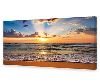 #ad BK1850 Wall Art Decor Large Canvas Print Picture Sunrise Ocean Beach Waves Sc... $61.48