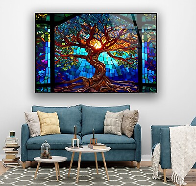 #ad Life of Tree Tempered Glass Wall ArtWall DecorFree Shipping WorldWide $165.00