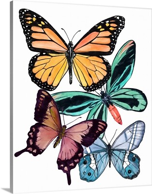 #ad Butterfly Swatches I Canvas Wall Art Print Childrens Home Decor $309.99