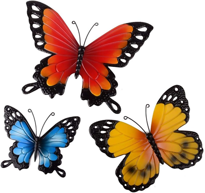 #ad Butterfly Wall Decor Metal Decorations for Indoor or Outdoor Walls Farmhouse $18.26