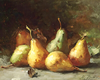 #ad Kitchen Still Life Pears Painting Giclee Print Fine Paper 8x10 11x14 16x20 A13 $16.99