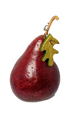 #ad Red Pear Carved Gourd Art Leaf Natural Fall Décor Autumn Decoration 8.5quot; $9.50