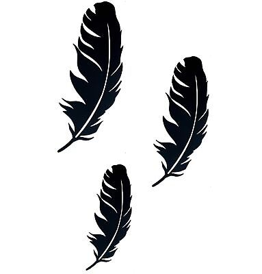 #ad #ad YL 3 Pack Metal Wall Art Flat Feather Décor Black Feathers Sculptures Home Pl... $31.46